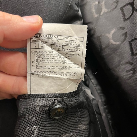 DOLCE & GABBANA men’s virgin wool and silk jacquard midnight black blazer sz 48 - Picture 9 of 16